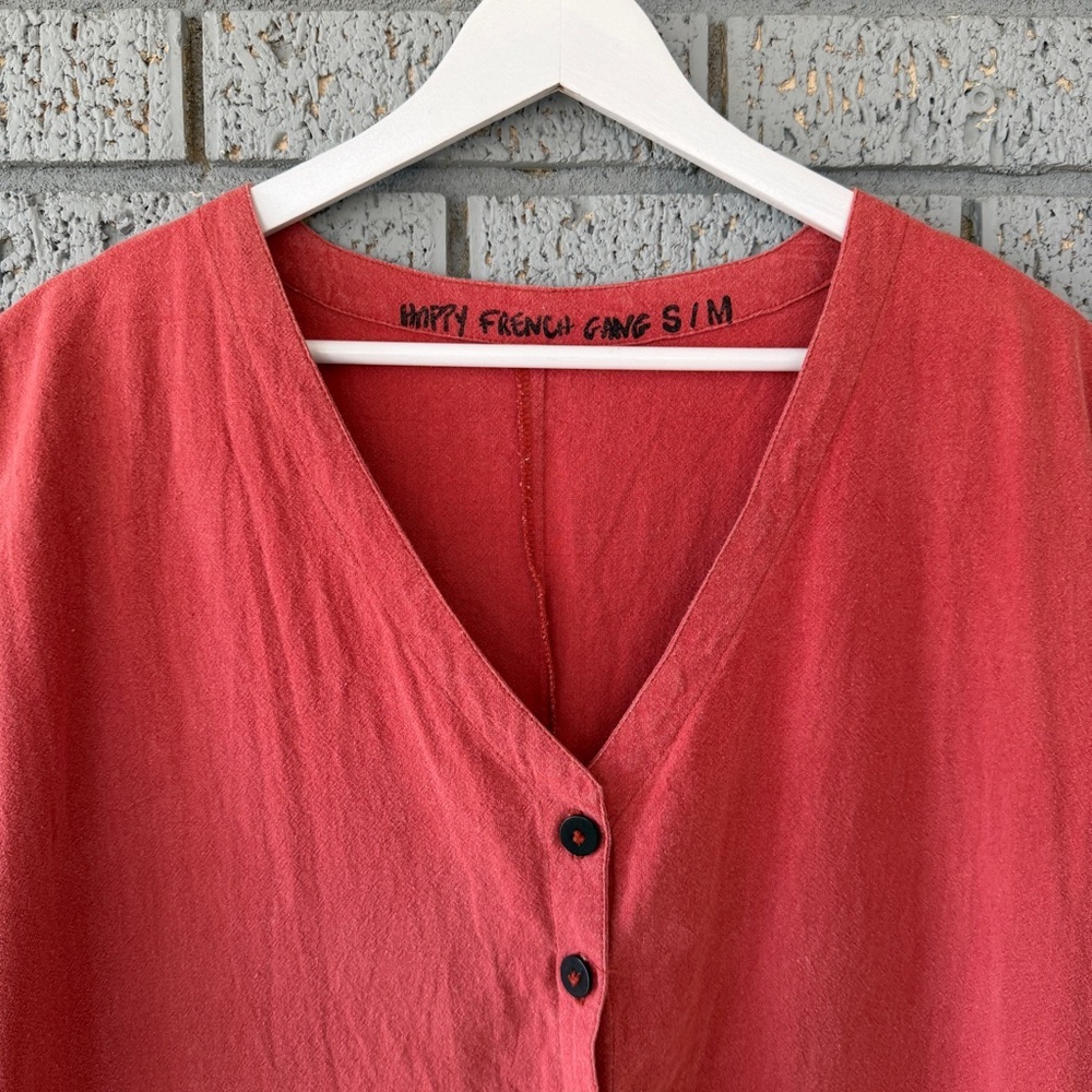 Happy French Gang Natural Texture Jumpsuit S/M LagenLook Boho Romper - Picture 2 of 13